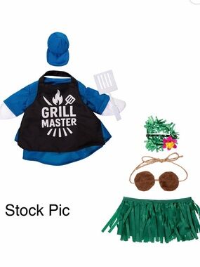 2 pack outfit Porch Goose Grill Master & Hula Dancer NEW Walmart brand Mainstays